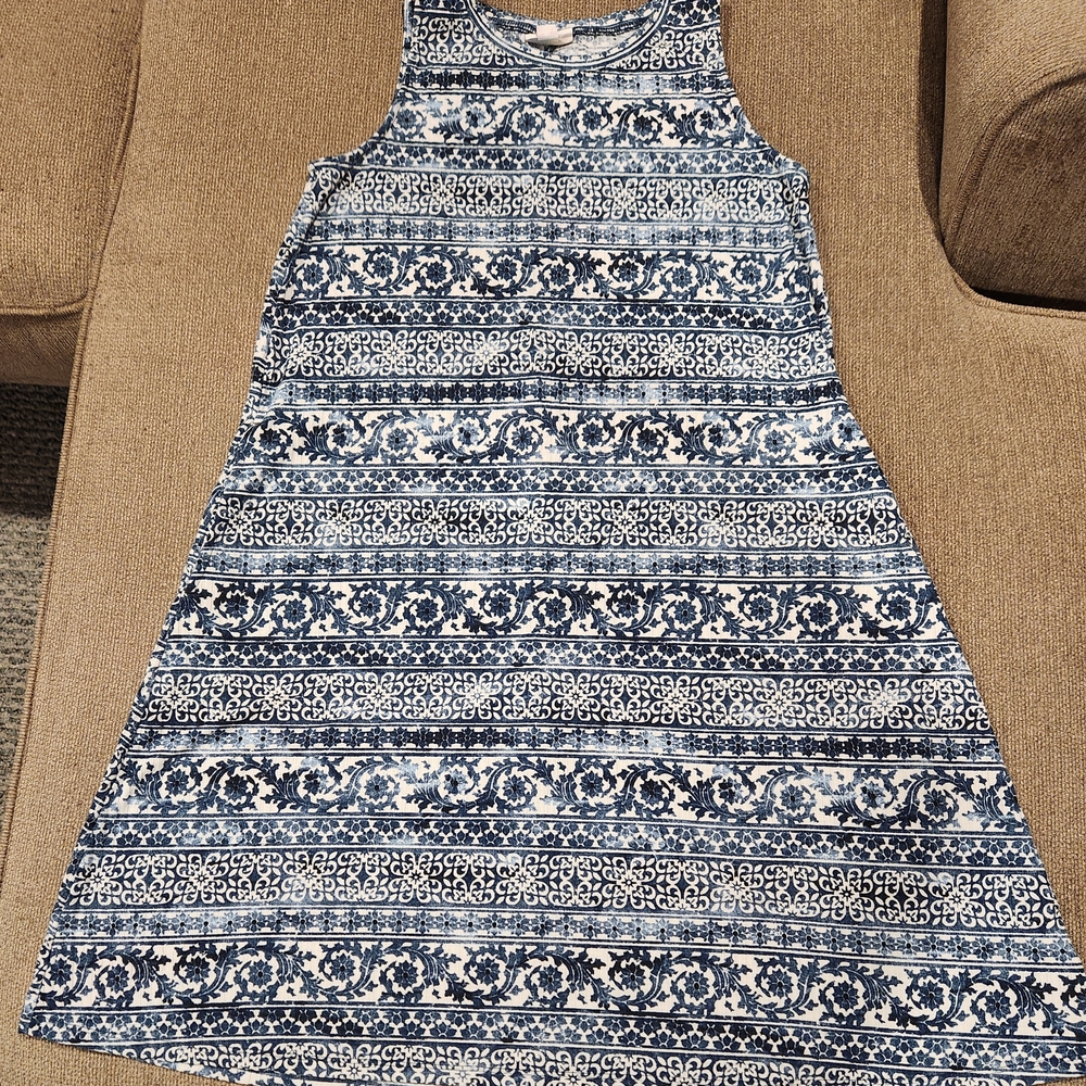 LuLaRoe Navy and White Floral Dress